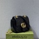 Gucci GG Marmont 18cm, Square, Black, Gold Hardware, Size: 18x13.5x8cm, Model: 739682