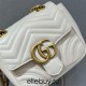 Gucci GG Marmont 18cm, Square, White, Gold Hardware, Size: 18x13.5x8cm, Model: 739682