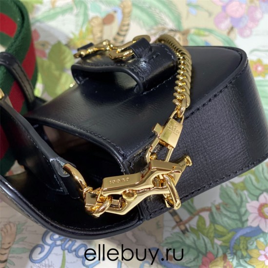 Gucci Horsebit 1955 Super Mini, 12, Black, Full Leather, Gold Hardware, Size: 12x9x4cm, Model: 699760