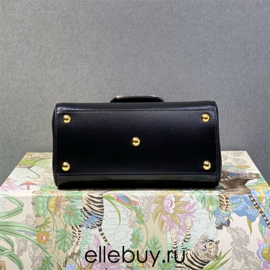 Gucci Horsebit 1955, New Full Leather, Black, Gold Hardware, Size: 22x16x10.5cm, Model: 703848