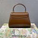 Gucci Horsebit 1955, New Full Leather, Brown, Gold Hardware, Size: 22x16x10.5cm, Model: 703848