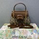 Gucci Horsebit 1955, New Full Leather, Brown with Monogram, Gold Hardware, Size: 22x16x10.5cm, Model: 703848