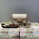 Gucci Beige White, Oatmeal Color, Horsebit 1955 Small, Model: 658574, Size: 20.5x14.5x5cm