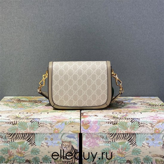 Gucci Beige White, Oatmeal Color, Horsebit 1955 Small, Model: 658574, Size: 20.5x14.5x5cm