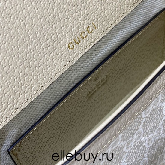 Gucci Beige White, Oatmeal Color, Horsebit 1955 Small, Model: 658574, Size: 20.5x14.5x5cm