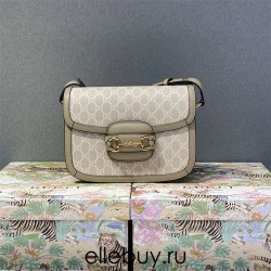 Gucci Beige White, Oatmeal Color, Horsebit 1955 Large, Model: 602204, Size: 25x18x8cm