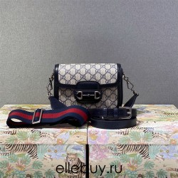 Gucci Horsebit 1955, Blue Monogram, Model: 658574, Size: 20.5x15x5cm