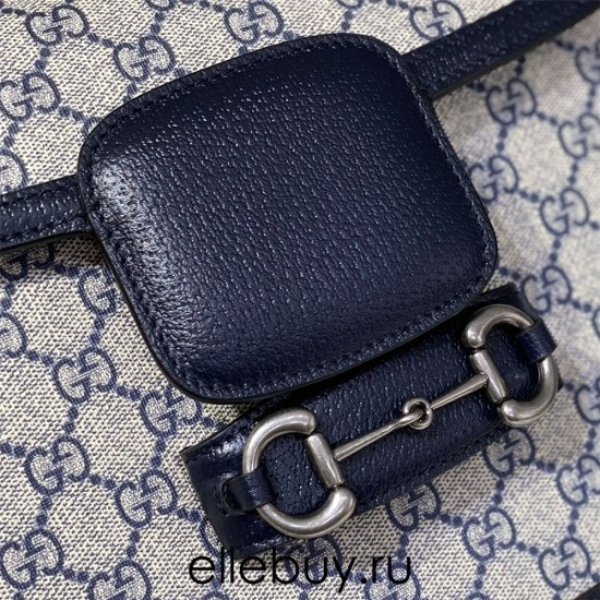 Gucci Horsebit 1955, Blue Monogram, Model: 602204, Size: 25x18x8cm