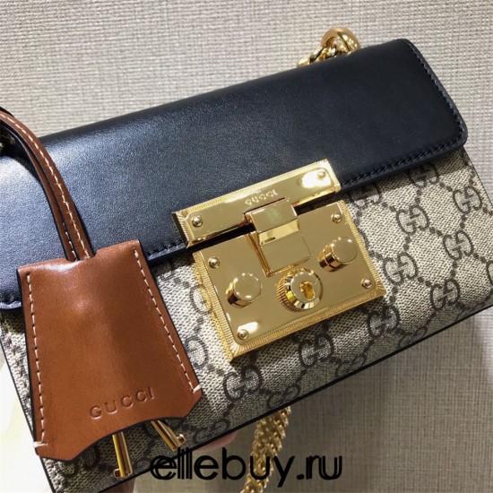 Gucci PadLock Disco bag, Black Monogram, Model: 409487, Size: 20x13x8cm