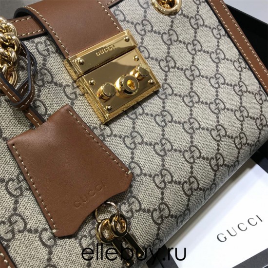 Gucci PadLock, Brown Monogram, Model: 498156, Size: 26x18x10cm