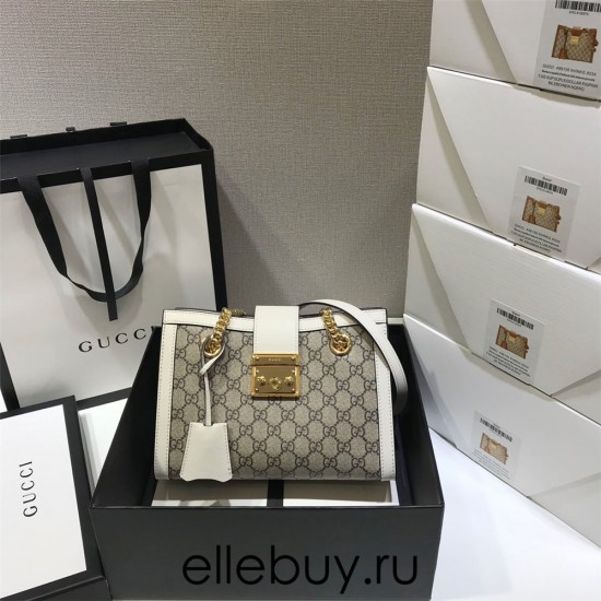 Gucci PadLock, White Monogram, Model: 498156, Size: 26x18x10cm