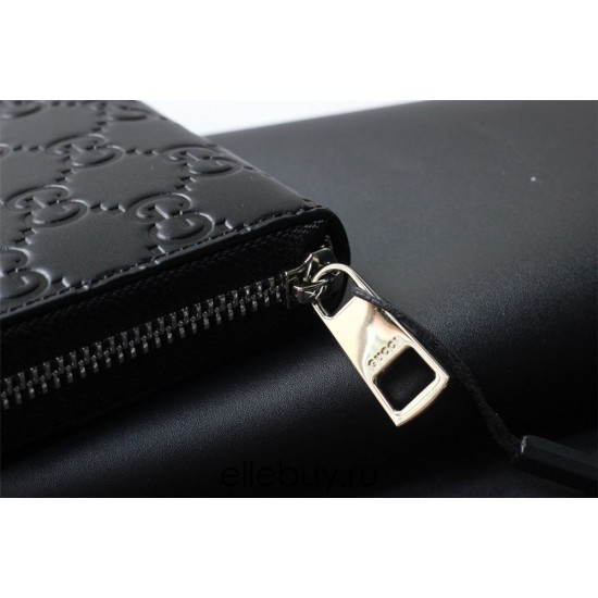 Gucci Signature Wallet, Zipper Closure, Size: 19x9x3cm, Model: 473928