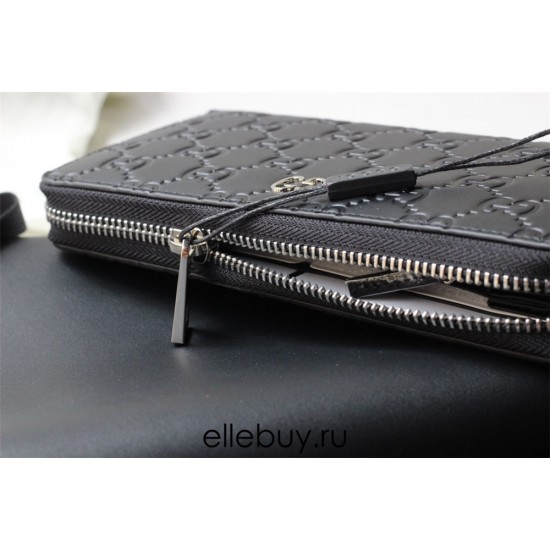 Gucci Signature Wallet, Zipper Closure, Size: 19x9x3cm, Model: 473928