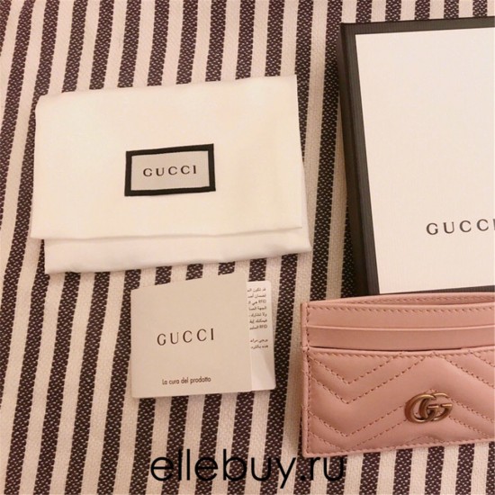 Gucci GG Marmont Card Holder, Pink