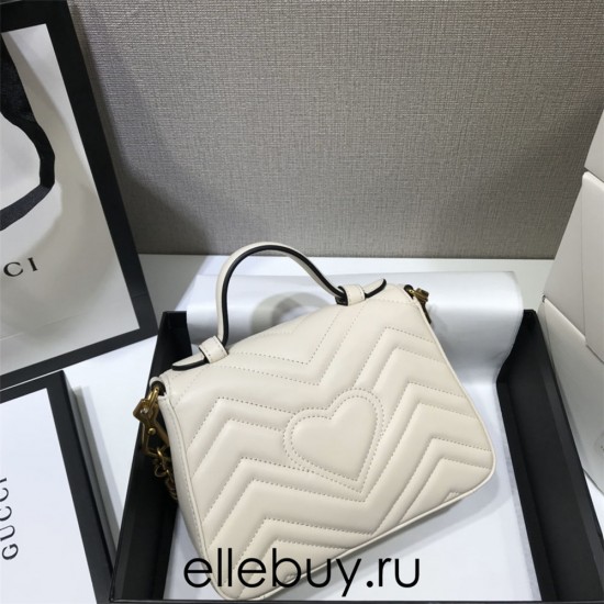 Gucci GG Marmont Mini, 21, White, Model: 547260, Size: 21x15x8cm