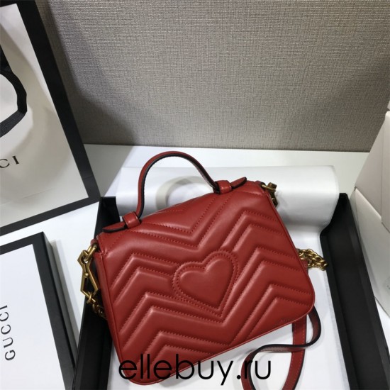 Gucci GG Marmont Mini, 21, Red, Model: 547260, Size: 21x15x8cm