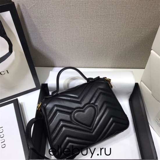 Gucci GG Marmont Mini, 21, Black, Model: 547260, Size: 21x15x8cm