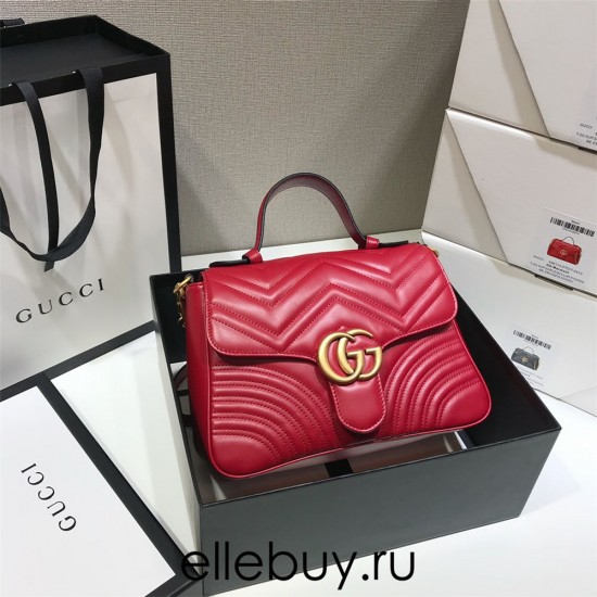 Gucci GG Marmont Mini, 26.5, Red, Model: 498110, Size: 26.5x20x9cm