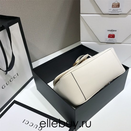 Gucci GG Marmont Mini, 26.5, White, Model: 498110, Size: 26.5x20x9cm