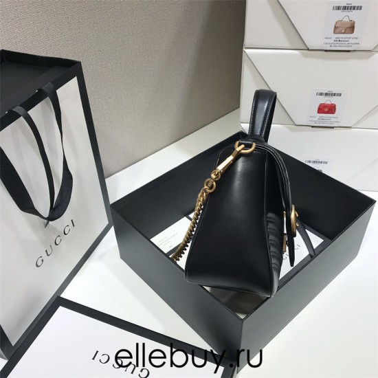 Gucci GG Marmont Mini, 26.5, Black, Model: 498110, Size: 26.5x20x9cm