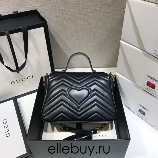 Gucci GG Marmont Mini, 26.5, Black, Model: 498110, Size: 26.5x20x9cm