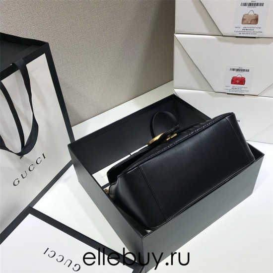 Gucci GG Marmont Mini, 26.5, Black, Model: 498110, Size: 26.5x20x9cm