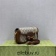 Gucci Horsebit 1955, Baguette, Monogram, Gold, Model: 735178, Size: 24x12x6cm