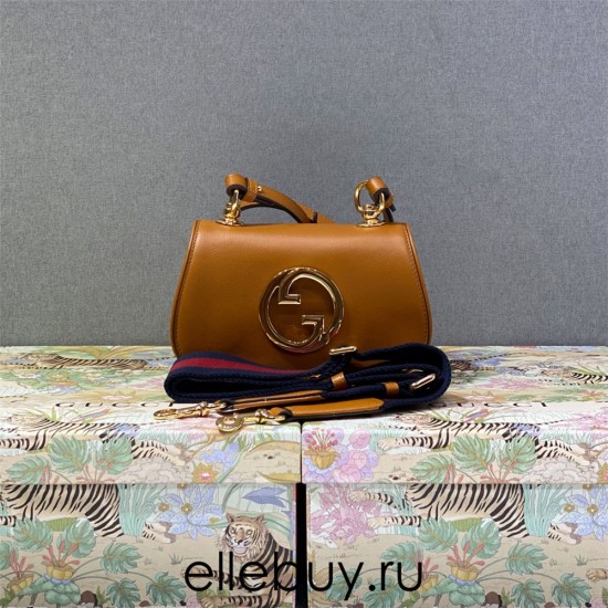 Gucci Blondie, Full Leather, Brown, Small, Model: 698643, Size: 22x13x5.5cm