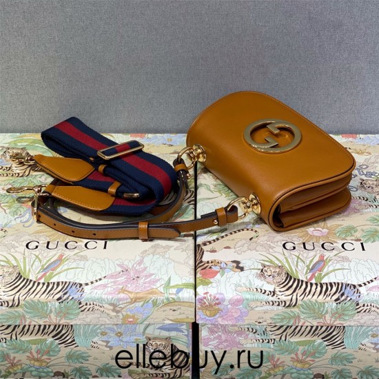 Gucci Blondie, Full Leather, Brown, Small, Model: 698643, Size: 22x13x5.5cm