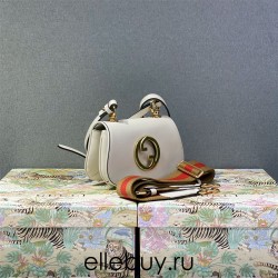 Gucci Blondie, Full Leather, White, Small, Model: 698643, Size: 22x13x5.5cm