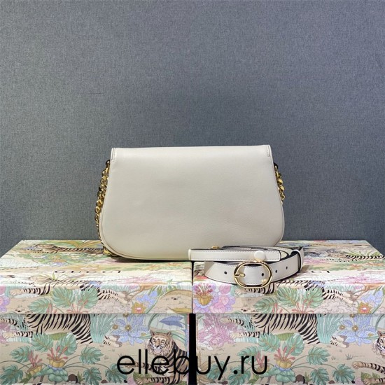 Gucci Blondie, Full Leather, White, Large, Model: 699268, Size: 28x16x4cm