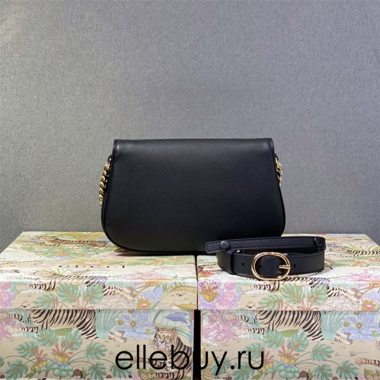 Gucci Blondie, Full Leather, Black, Large, Model: 699268, Size: 28x16x4cm