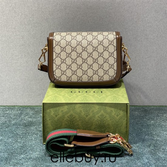 Gucci Horsebit 1955 Mini Bag, Brown, Monogram, Model: 658574, Size: 20.5x14.5x5.5cm