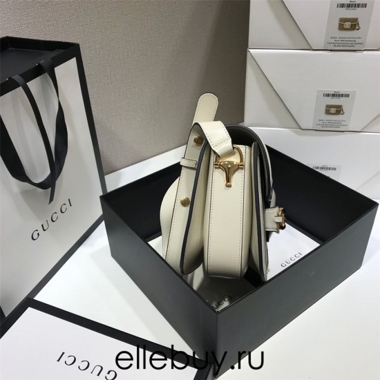 Gucci Horsebit 1955 Medium, 25, White, Monogram, Model: 602204, Size: 25x18x8cm