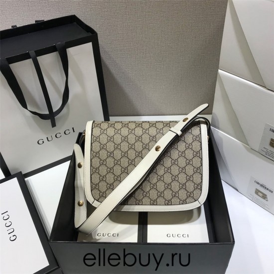 Gucci Horsebit 1955 Medium, 25, White, Monogram, Model: 602204, Size: 25x18x8cm