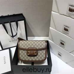 Gucci Horsebit 1955 Medium, 25, Brown, Monogram, Model: 602204, Size: 25x18x8cm