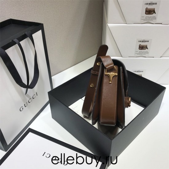 Gucci Horsebit 1955 Medium, 25, Brown, Monogram, Model: 602204, Size: 25x18x8cm