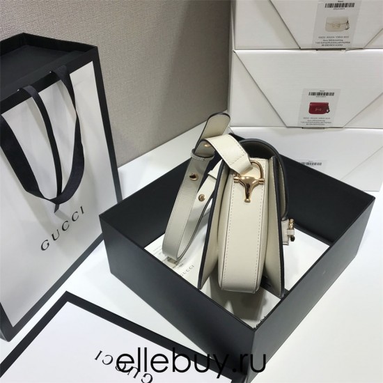 Gucci Horsebit 1955 Medium, 25, White, Full Leather, Model: 602204, Size: 25x18x8cm