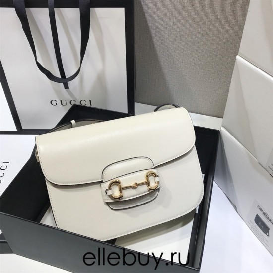 Gucci Horsebit 1955 Medium, 25, White, Full Leather, Model: 602204, Size: 25x18x8cm