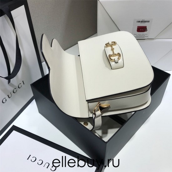 Gucci Horsebit 1955 Medium, 25, White, Full Leather, Model: 602204, Size: 25x18x8cm