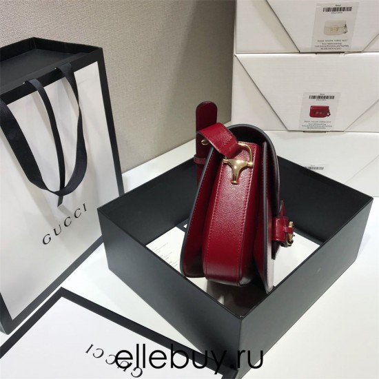 Gucci Horsebit 1955 Medium, 25, Red, Full Leather, Model: 602204, Size: 25x18x8cm