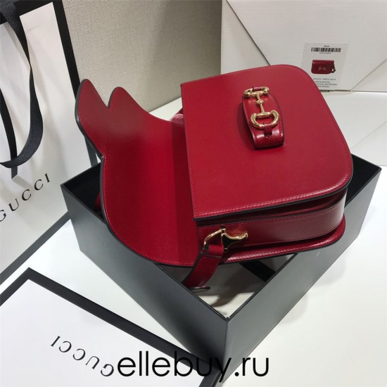 Gucci Horsebit 1955 Medium, 25, Red, Full Leather, Model: 602204, Size: 25x18x8cm