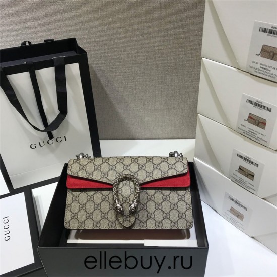 Gucci Dionysus Classic, 25, Monogram, Red, Model: 499623, Size: 25x14x8cm