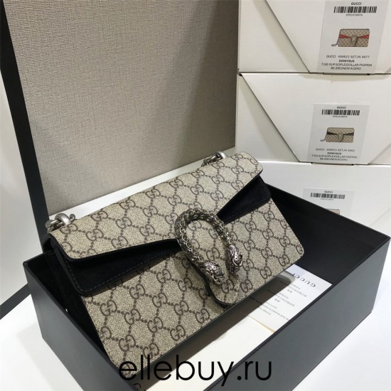 Gucci Dionysus Classic, 25, Monogram, Black, Model: 499623, Size: 25x14x8cm