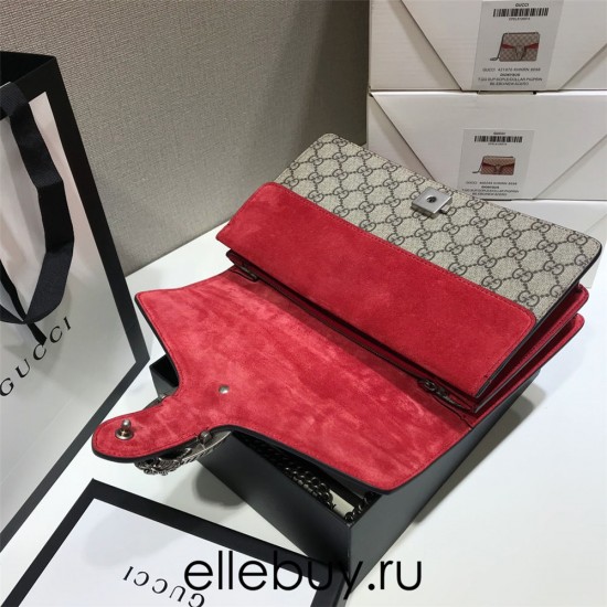 Gucci Dionysus Classic, 28, Monogram, Red, Model: 400249, Size: 28x18x9cm