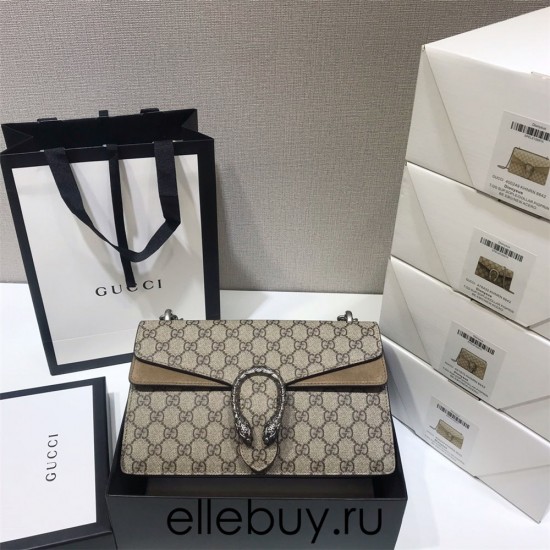 Gucci Dionysus Classic, 28, Monogram, Grey, Model: 400249, Size: 28x18x9cm