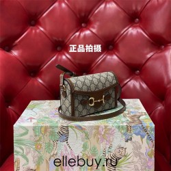 Gucci 1955 Horsebit Mini, 18, Brown, Monogram, Model: 699296, Size: 18x12x5cm