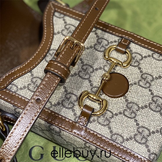 Gucci 1955 Horsebit Mini, 17, Phone Case, Brown, Monogram, Model: 625615, Size: 11.5x17x4cm