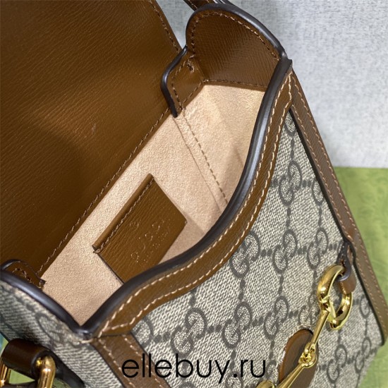 Gucci 1955 Horsebit Mini, 17, Phone Case, Brown, Monogram, Model: 625615, Size: 11.5x17x4cm