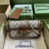 Gucci 1955 Horsebit, Brown, Monogram, Model: 752002, Size: 21.5x12.5x3cm